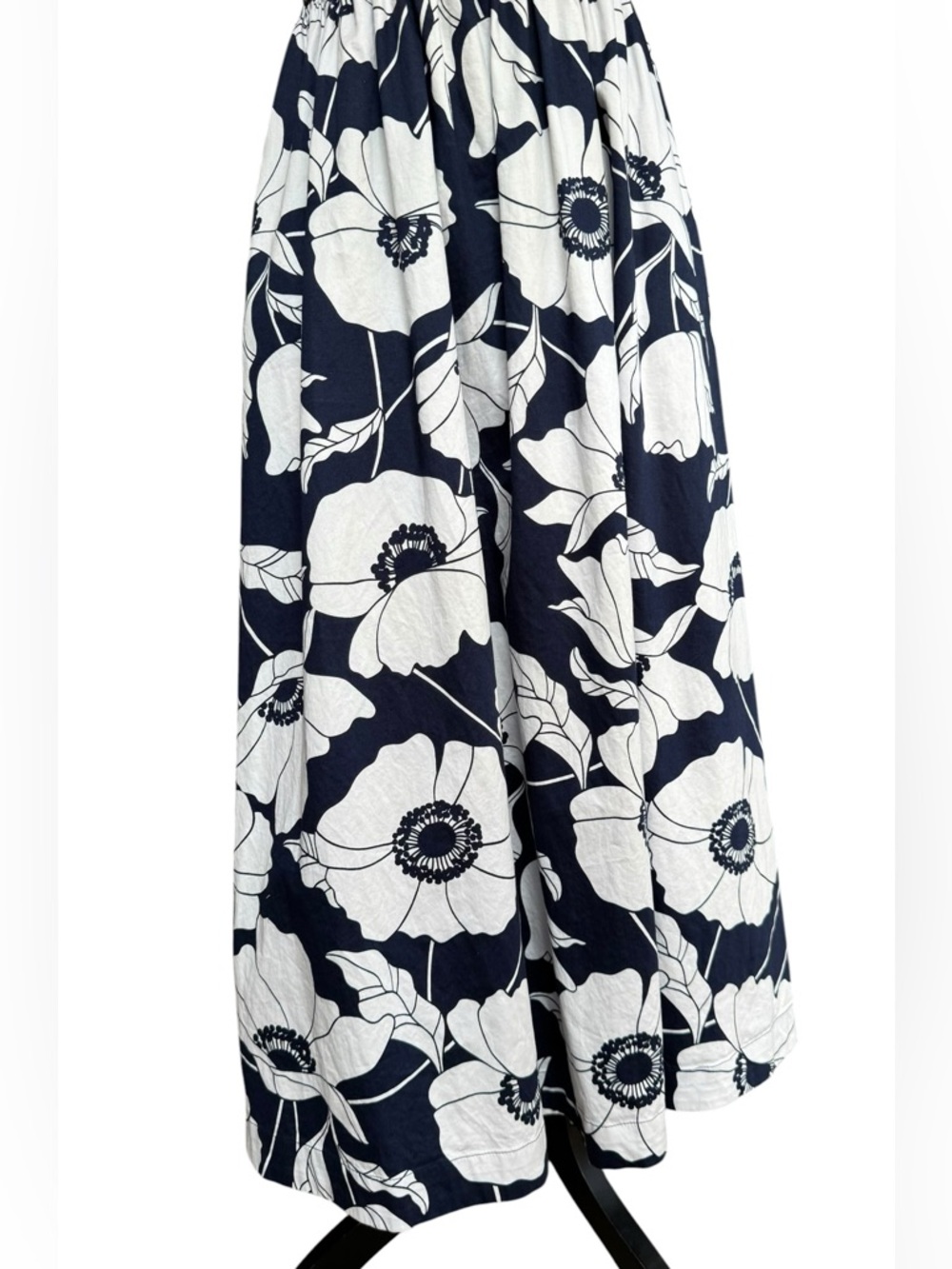 Boden Floral Navy and White Square Neck Maxi Dress Size 4US - Picture 4 of 9